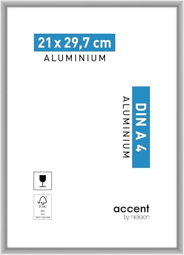 accent by nielsen Aluminium Bilderrahmen Accent, 21x29,7 cm (A4), Silber Matt von accent by nielsen