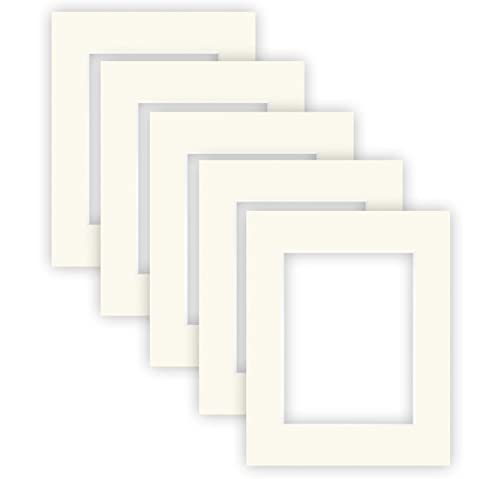 nielsen Conservation Passepartout Karton 1,5 mm | 5er Set | Außenformat 24x30 cm für Bildformat 15x20 cm | Elfenbeinweiß (Creme weiß) | Glatte Oberfläche von nielsen