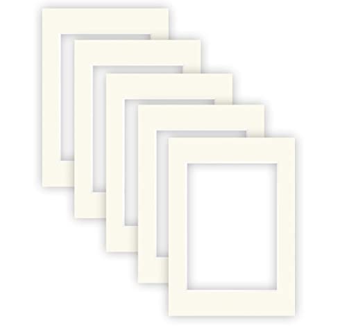 nielsen Conservation Passepartout Karton 1,5 mm | 5er Set | Außenformat 29,7x42 cm (DIN A3) für Bildformat 21x29,7 cm (DIN A4) | Elfenbeinweiß (creme weiß) | glatte Oberfläche von nielsen