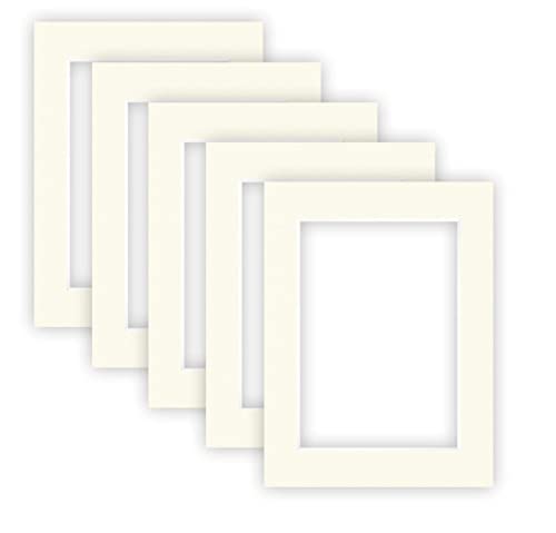 nielsen Conservation Passepartout Karton 1,5 mm | 5er Set | Außenformat 30x40 cm für Bildformat 20,5x29,5 cm (DIN A4) | Cremeweiß | strukturierte Oberfläche von nielsen
