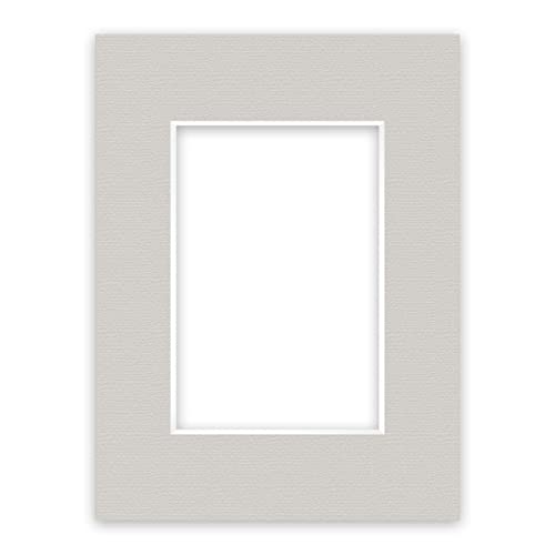 nielsen Conservation Passepartout Karton 1,5 mm | Außenformat 18x24 cm für Bildformat 10x15 cm | Kieselgrau (hellgrau) | strukturierte Oberfläche von nielsen