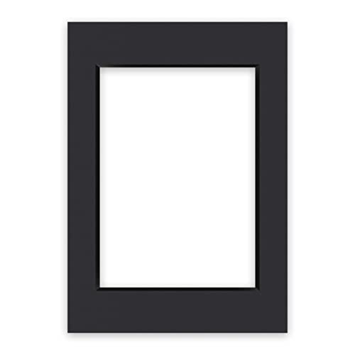 nielsen Conservation Passepartout Karton 1,5 mm | Außenformat 29,7x42 cm (DIN A3) für Bildformat 21x29,7 cm (DIN A4) | Schwarz | glatte Oberfläche von nielsen