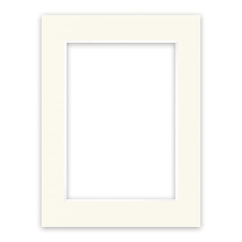 nielsen Conservation Passepartout Karton 1,5 mm | Außenformat 30x40 cm für Bildformat 20,5x29,5 cm (auch für DIN A4) | Elfenbeinweiß (Creme weiß) | Glatte Oberfläche von nielsen