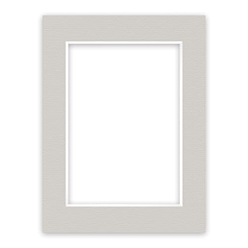 nielsen Conservation Passepartout Karton 1,5 mm | Außenformat 30x40 cm für Bildformat 20,5x29,5 cm (auch für DIN A4) | Kieselgrau (hellgrau) | strukturierte Oberfläche von nielsen
