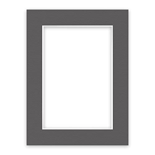 nielsen Conservation Passepartout Karton 1,5 mm | Außenformat 60x80 cm für Bildformat 40x60 cm | Graphitgrau (dunkelgrau) | strukturierte Oberfläche von nielsen