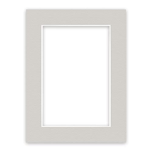 nielsen Conservation Passepartout Karton 1,5 mm | Außenformat 60x80 cm für Bildformat 40x60 cm | Kieselgrau (hellgrau) | strukturierte Oberfläche von nielsen