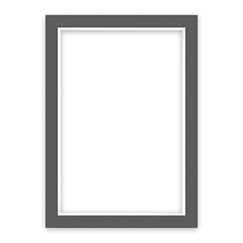 nielsen Conservation Passepartout Karton 2,2 mm | Außenformat 50x70 cm für Bildformat 40x60 cm | Graphitgrau (dunkelgrau) | strukturierte Oberfläche von nielsen