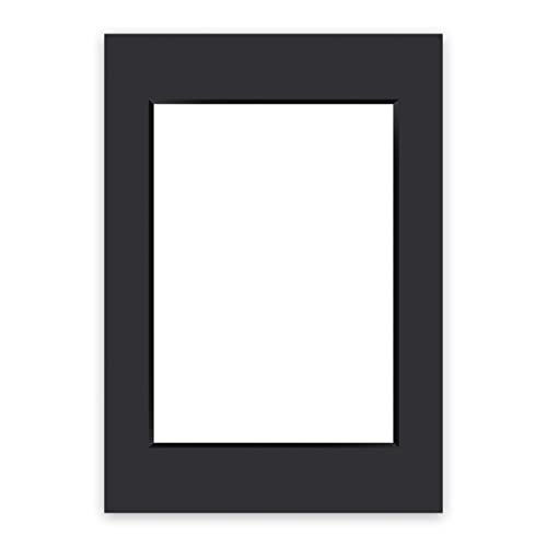 nielsen Conservation Passepartout Karton 2,2 mm | Außenformat 59,4x84,1 cm (DIN A1) für Bildformat 42x59,4 cm (DIN A2) | Schwarz | Glatte Oberfläche von nielsen