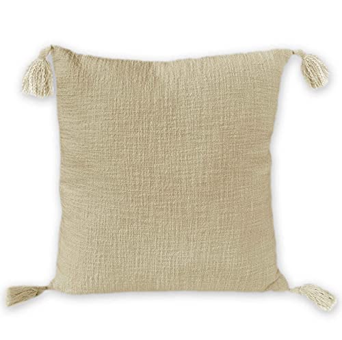 nielsen HOME Kissenbezug Zoe, 45x45 cm, Beige (Natur), Baumwolle, Quasten, Bommel von nielsen HOME