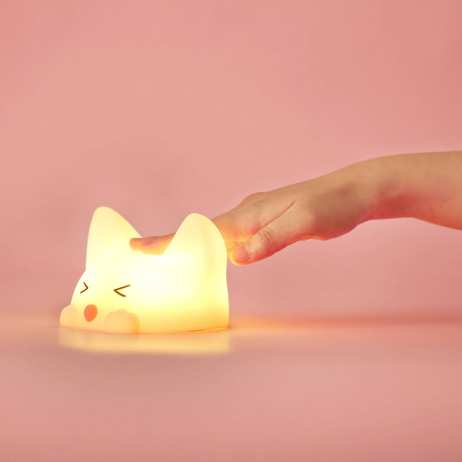 Akku-LED-Nachtlicht Catty Cat, 7 Farben + Sound von Niermann Standby