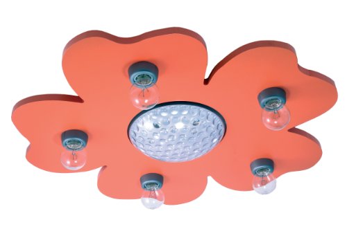 Niermann Standby Deckenleuchte Happy-Flower mit LED-Farbwechsel-Projektor und Fernbedienung, orange, 775 von Niermann Standby