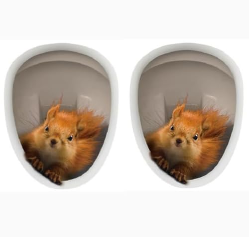 2 Pcs 3D Eichhörnchen Toilettensitz Aufkleber, WC Sitzbezug Aufkleber Toilettendeckel, Wasserfeste Cartoon-Tier-Aufkleber, Lustig Toilettendeckel Aufkleber, WC Deckel Bad Klo Aufkleber Sticker von Niesel
