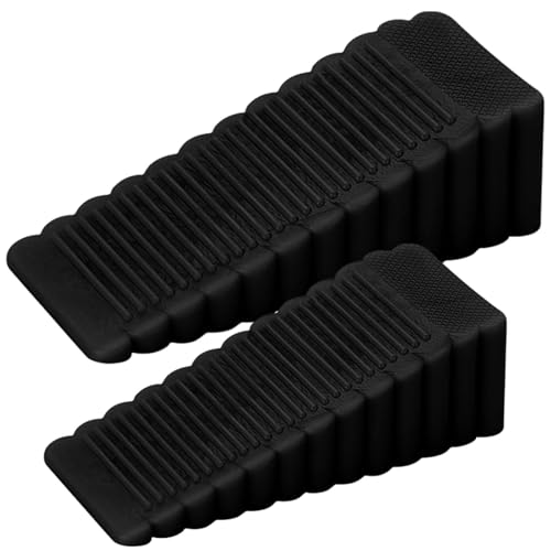 2X Türstopper Boden Door Stopper Türstopper Keil Schwarz, Türstopper Boden Schwarz, Kratzfester Rutschfester Türkeil Türkeil Gummi Rutschfester Türstopper Boden PVC Soft Material 7 x 3 x 2 cm von Niesel