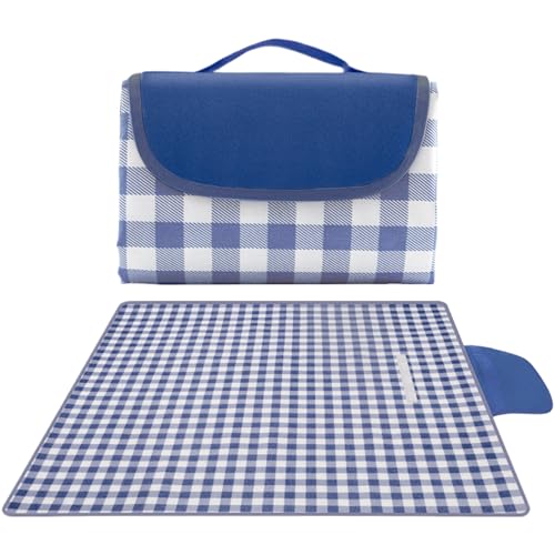 Niesel Camping Matte - wasserdichte Stranddecke Mit Tragegriff | Sanddicht, Zusammenfaltbar & rutschfest 198x198 cm Mit Tragegriff Wasserdicht Für Garten, Pool, Balkon, Festivals & Entspannung von Niesel