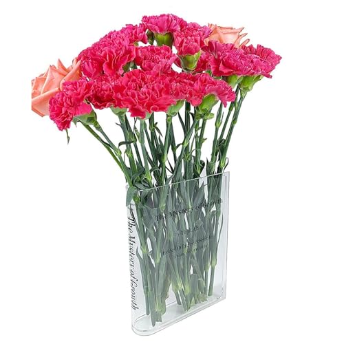 Niesel Clear Book Vase, Clear Book Flower Vase - Buch geformte - Einzigartige Blumenvase für niedliche Bücherregal Moderne -Ästhetik -Raumation von Niesel