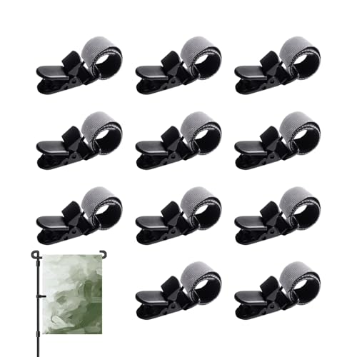 Niesel Garten Flaggen Halter Clips,12 Stück Flaggenclips für Fahnenmast | Verstellbare Windfeste Klemmen Mit Festem Verschluss Für Innen Und Außen Garten Lagerung Niesel Garten Flaggen Halter Clips,12 Stück Flaggenclips für Fahnenmast | Verstellbare Windfeste Klemmen Mit Festem Verschluss Für Innen Und Außen Garten Lagerung von Niesel