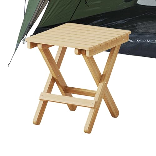 Niesel Klapphocker, tragbarer Holz-Tritthocker – leichter, tragbarer Holz-Klapphocker, faltbarer Fußhocker, Camping-Zubehör für Kinder, Erwachsene von Niesel