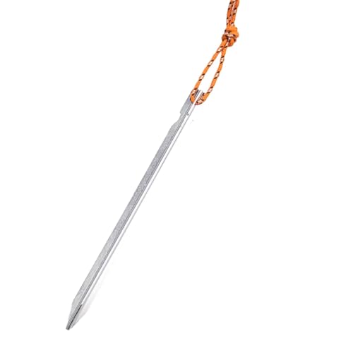 Niesel Robuste Campingpfähle, 17,8 cm, Metall-Heringe, Bodenpfähle, Aluminium-Pop-Up-Zeltheringe mit Zugseilen zum Aufstellen von Campingzelten von Niesel