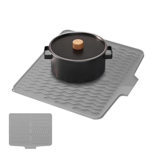 Niesel Silicone Trockenmatte,Trockenunterlage Für Geschirr - Rutschfeste Schnelltrocknende Schützende Hitzeabweisende Matte Für Schüssel Spüle Küchenutensilien Arbeitsplatte von Niesel