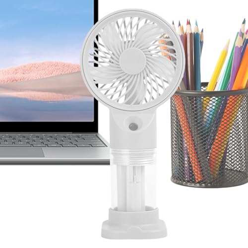 Niesel Tragbarer Ventilator mit Nebelfunktion - Wiederaufladbarer Hand Sprühnebel Ventilator,USB Aufladbarer Klappbarer Luftkühler Für Zuhause Büro Einkaufen Reise Freizeit von Niesel