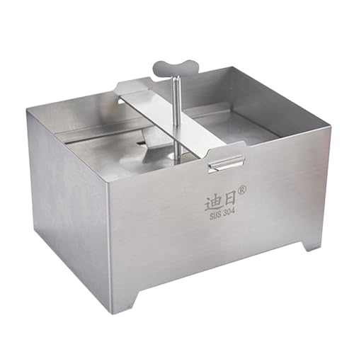 Presse Presse Presse Edelstahl Presse Entfernen Wasser Paneer Presser Paneer Sieb Einstellbar Paneer Maker mit Ablaufloch und Tropfschale Paneer Abtropfgestell und Sieb von Niesel