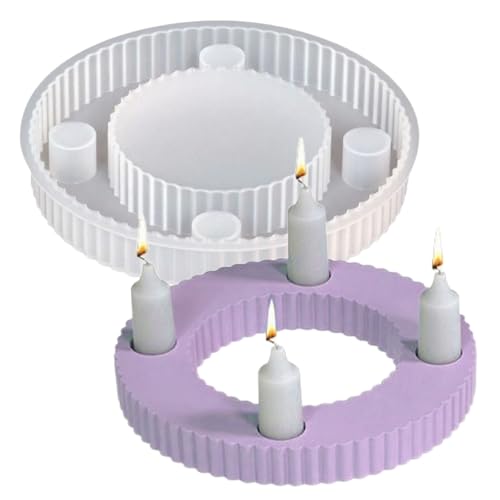 Runde Silikonform Kerzenhalter, 4-fach Behältnis Gießform, Silikon Gießform Kerzenhalter Gipsformen Zum Gießen Für Stabkerzen Und, Giessform Für Gips Kerzen Beton Runde Silikonform Kerzenhalter, 4-fach Behältnis Gießform, Silikon Gießform Kerzenhalter Gipsformen Zum Gießen Für Stabkerzen Und, Giessform Für Gips Kerzen Beton von Niesel
