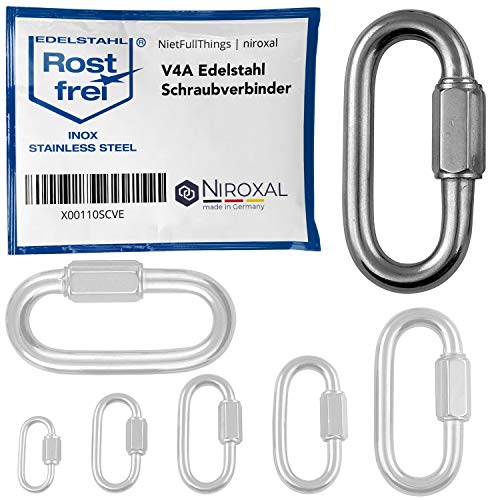10 Stück 12mm Edelstahl Schraubverbinder V4A Schraubkarabiner Kettenverbinder 4.500 kg Schraubnotglied Schraubglied Schnellverbinder Schnellverschluss Schlüsselringe Notglied 10 Stück 12mm Edelstahl Schraubverbinder V4A Schraubkarabiner Kettenverbinder 4.500 kg Schraubnotglied Schraubglied Schnellverbinder Schnellverschluss Schlüsselringe Notglied von NietFullThings