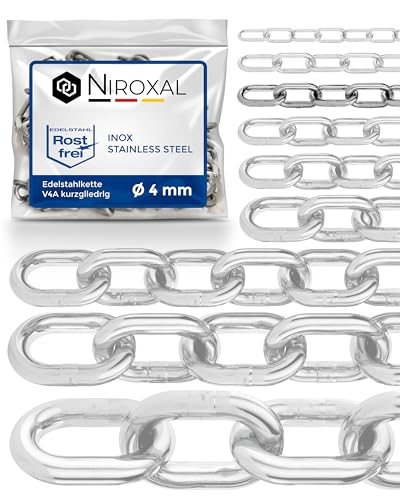 14 meter 4mm starke Stahlkette Meterware V4A Edelstahlkette kurzgliedrig am Stück Gliederkette A4 DIN 56856 Ankerkette DIN 766 rostfreie Metallkette Rundstahlkette 14m 14 meter 4mm starke Stahlkette Meterware V4A Edelstahlkette kurzgliedrig am Stück Gliederkette A4 DIN 56856 Ankerkette DIN 766 rostfreie Metallkette Rundstahlkette 14m von NietFullThings