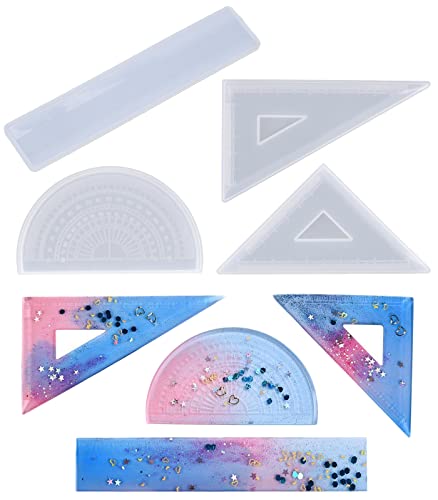 Nifocc 4 Stück Lineal Resin Form Herrscher Silikonform Winkelmesser Gießform Dreieckslineal Gussform für DIY Briefpapier Schmuck Handwerk Handgefertigte Geschenke Nifocc 4 Stück Lineal Resin Form Herrscher Silikonform Winkelmesser Gießform Dreieckslineal Gussform für DIY Briefpapier Schmuck Handwerk Handgefertigte Geschenke von Nifocc