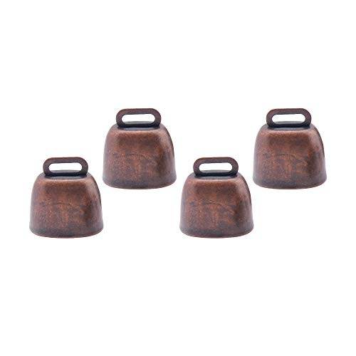 Nifocc Haustier Kupfer Glocken Bauernhof Tierglocke Anti-Lost Bells DIY Glocken - 4 Stk Rot Bronze von Nifocc