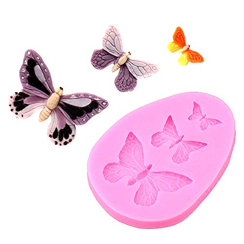 Nifocc Schmetterling Silikonform DIY Fondant Backformen für Dekorieren Kuchen Brot Schokolade Muffin Süßigkeiten - 2 Stk von Nifocc