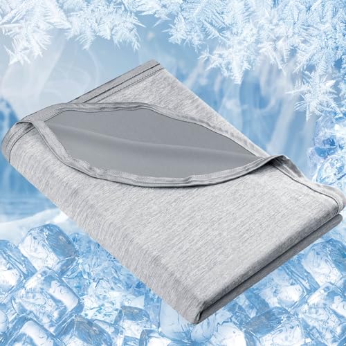Nigecue Kühldecke 150 x 200cm, Selbstkühlende Sommerdecke mit Arc-Chill Q-Max>0.5, Atmungsaktiv Leichte Bettdecke, 2 in 1 doppelseitig Wohndecke Sofadecke Cooling Blanket zum Schlafen (150 x 200cm) von Nigecue