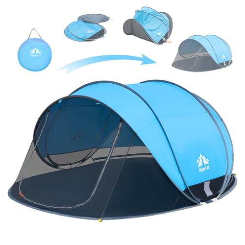 NIght Cat Pop Up Strand Zelt: 3 4 Personen Camping Strandmuschel mit Moskitonetz uv Schutz 50+ Sonnenschutz für Outdoor von Night Cat