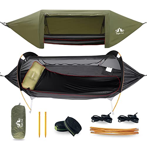 Night Cat Hängematte Zelt mit Moskitonetz wasserdichte Regenfliege Für 1 Person Wandern Camping im Garten Hinterhof Wilde Night Cat Hängematte Zelt mit Moskitonetz wasserdichte Regenfliege Für 1 Person Wandern Camping im Garten Hinterhof Wilde von Night Cat