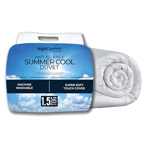 Night Comfort-Antiallergie-Sommer-Mikrofaser-Soft Touch-Hohlfaser-Bettdecke (1.5 tog, King Size) von Night Comfort