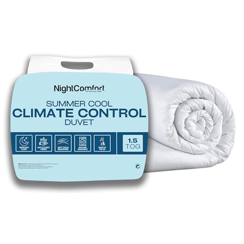 Night Comfort Antiallergische Sommerbrise, luxuriöse Mikrofaser, leichte Hohlfaser-Bettdecke (1,5 Tog, Einzelbett) von Night Comfort