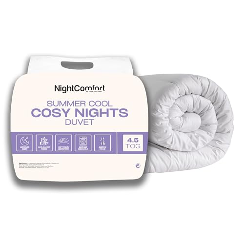 Night Comfort Pflegeleichte 4,5 Tog antiallergische Bettdecke – leichte Sommersaison mit Flauschiger Hohlfaser-Füllung für Luxus-Bettwäsche (Einzelbett) von Night Comfort