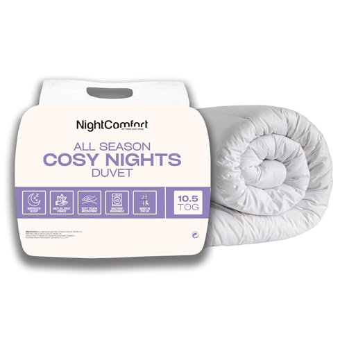 NightComfort Pflegeleichte, antiallergische Bettdecke, 10,5 Tog, leicht, für alle Jahreszeiten (King-Size) von Night Comfort