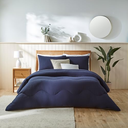 night owl Bettdecke ohne Bezug, 4,5 Tog – Kingsize-Bett – Reine Baumwoll-Kollektion – natürliche Baumwolle Waffelmuster – Luxus-Bettwäsche – maschinenwaschbar – Marineblau night owl Bettdecke ohne Bezug, 4,5 Tog – Kingsize-Bett – Reine Baumwoll-Kollektion – natürliche Baumwolle Waffelmuster – Luxus-Bettwäsche – maschinenwaschbar – Marineblau von Night Owl