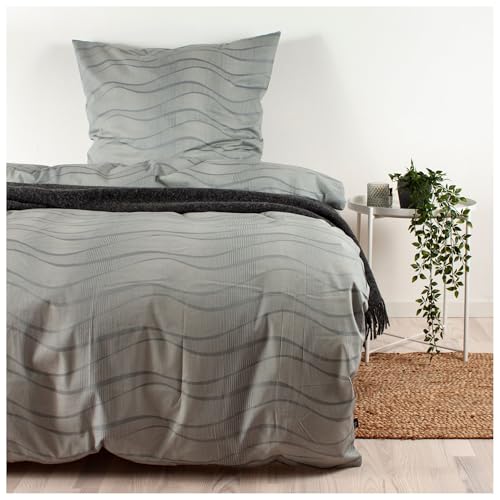 Arctic Bettwäsche Mako Satin 135x200cm / 80x80cm - 100% Baumwolle - Grau - OEKO-TEX Standard 100 Arctic Bettwäsche Mako Satin 135x200cm / 80x80cm - 100% Baumwolle - Grau - OEKO-TEX Standard 100 von Night & Day