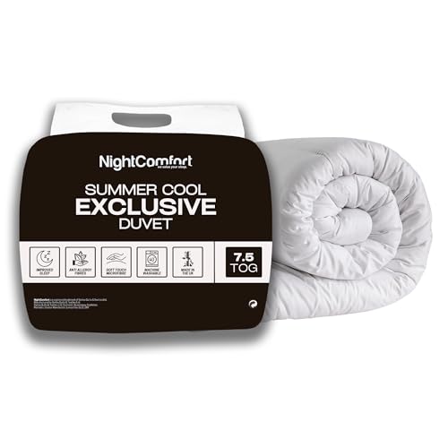 Night Comfort Exklusive Kollektion, 7,5 Tog, Sommerdecke, kühl, antiallergen, mit Mikrofaser gefüllt, Flauschige Hohlfaser-Steppdecke, Kingsize-Bett von Night Comfort
