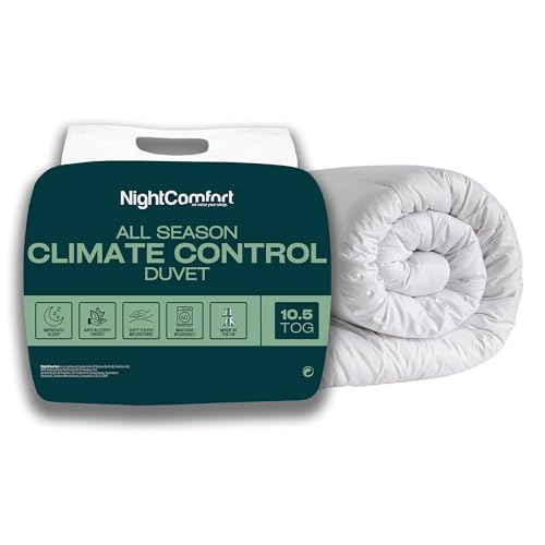Night Comfort OH-SO WARM 10,5 Tog Bettdecke – Winter-Steppdecke für Einzel-, Doppel-, King-Size- und Super-King-Size-Betten (weiß, Doppelbett: 200 x 200 cm) von Night Comfort