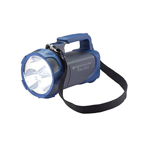 NightSearcher Trio LED-Handlampe, wiederaufladbar, grau, 550 lm, 600 m Strahl von NightSearcher