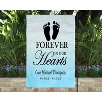 Personalisierte Baby-Gedenk-Gartenfahne Engel-Erinnerung von NightandDayCreationz