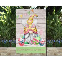 Wichtel-Gartenfahne Zu Ostern Willkommen Wichtel, 12x18 von NightandDayCreationz