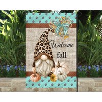 Herbst-Zwerg-Gartenfahne, Geparden-Print, Herbst-Dekor | 30x45 cm von NightandDayCreationz