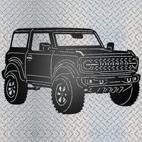 Ford Bronco Zweitüriges Metallschild - New Style Metallwandkunst Mannhöhlenwandbehang Metallgaragenschild Aufhängen Für Drinnen Oder Draußen von Nightingalemetaldsn