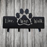 Live, Wag, Walk Wandhalterung Für Hundeleine Aus Metall Mit Geschweißten Hinteren Halterungen - Hundeleinen-Organizer Stahl Haken Geschenk von Nightingalemetaldsn