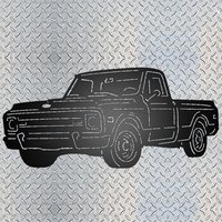 Lkw-Silhouette 1970 Chevrolet C10 Pickup Truck Metall-Wandschild - Chevy Wandkunst Stahl-Garage-Wandbehang Geschenk Für Lkw-Liebhaber von Nightingalemetaldsn