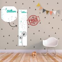 Pustezahn Wandkunst Wachstumskarte Lineal Kinder Personalisiertes Kinderzimmer Wachstum von Nightlightlamp